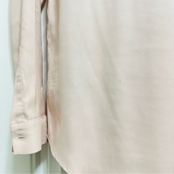 Ann Taylor Dark Navy & Blush Color Long Sleeve Blouses Size XXS - Picture 10 of 11